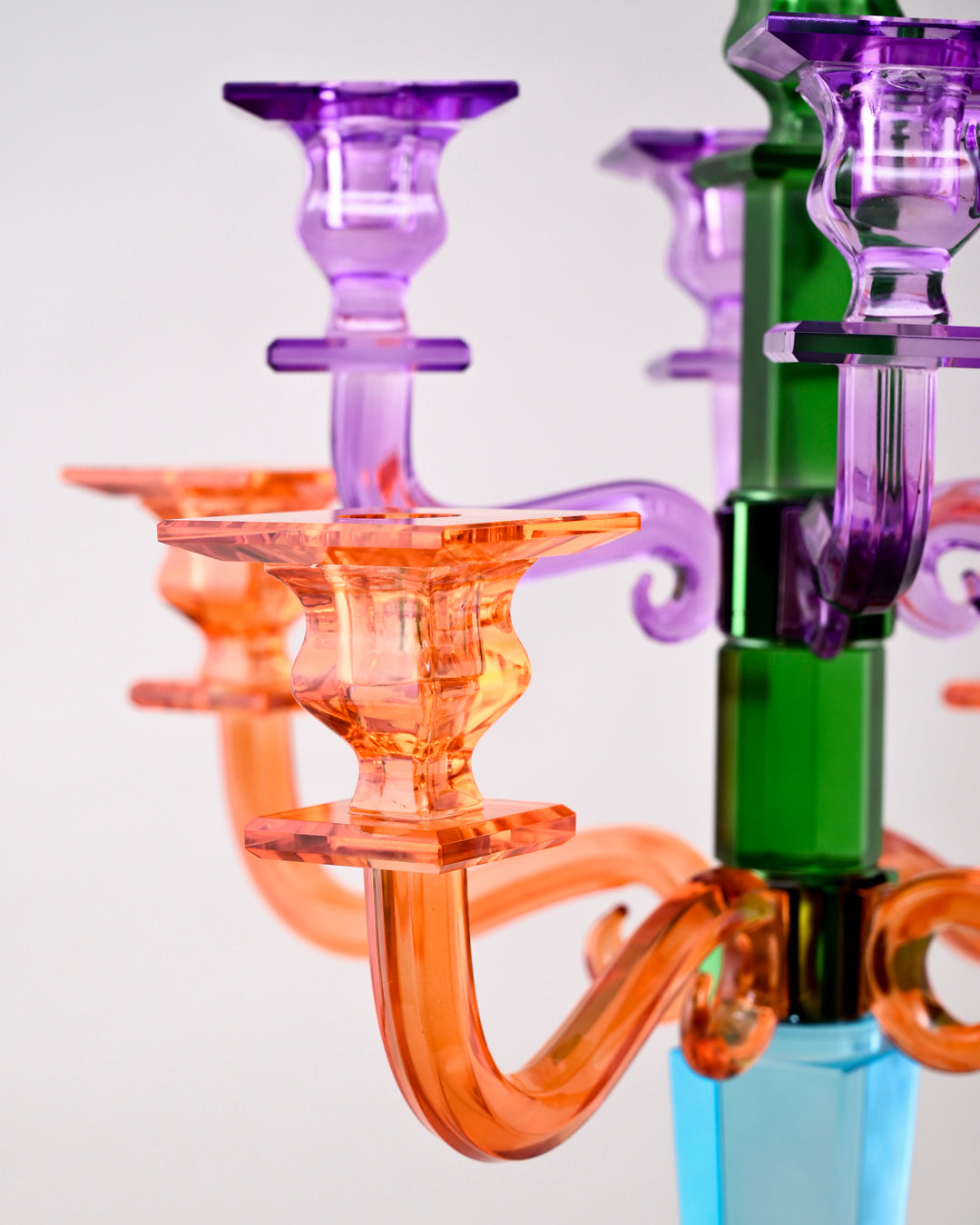 Prism Glow Multicolor Crystal Candle Stand 