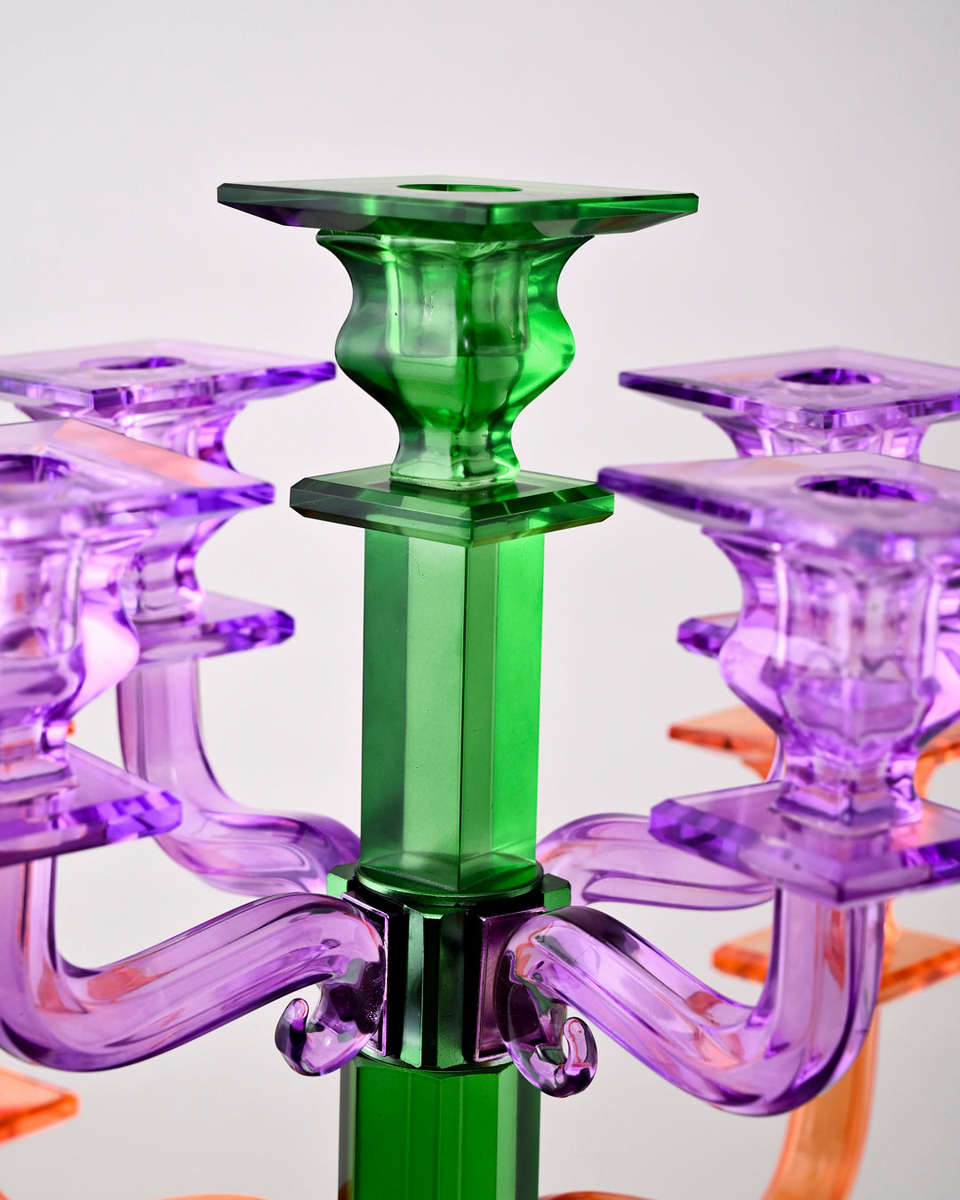 Prism Glow Multicolor Crystal Candle Stand 