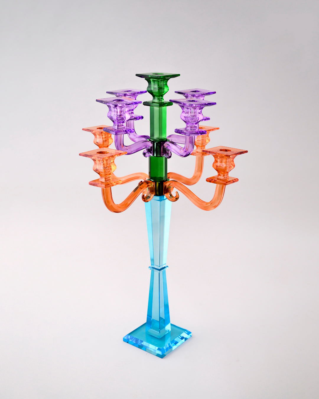 Prism Glow Multicolor Crystal Candle Stand 