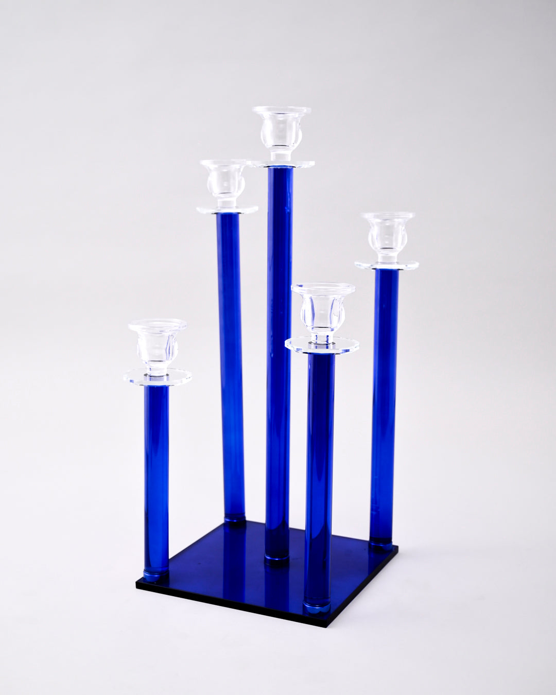 Sapphire Elegance Crystal Candle Stand 