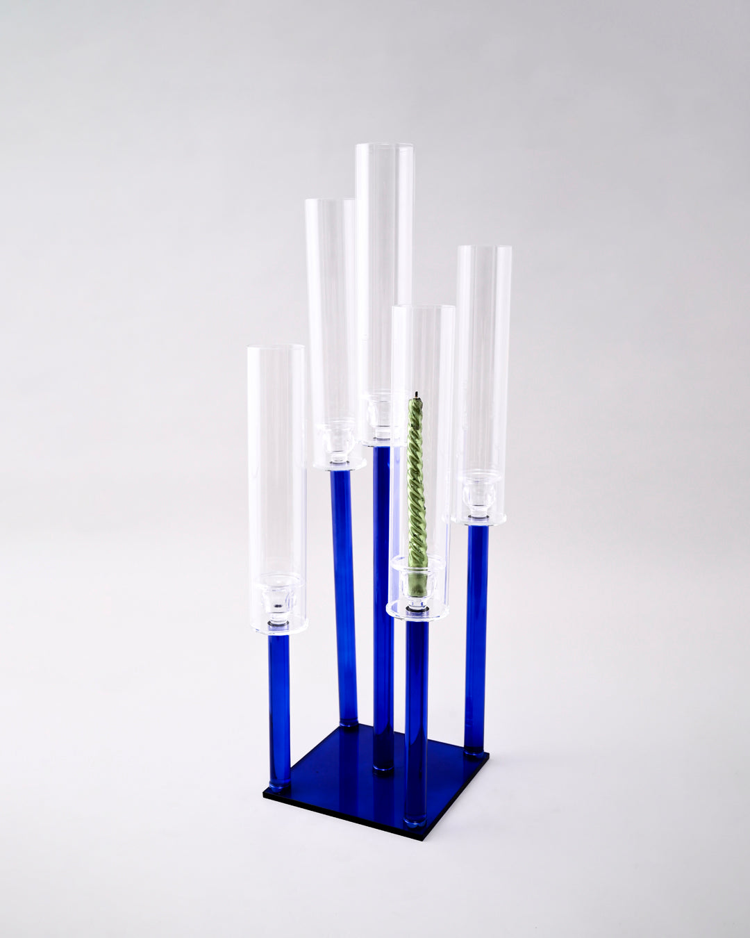 Sapphire Elegance Crystal Candle Stand 