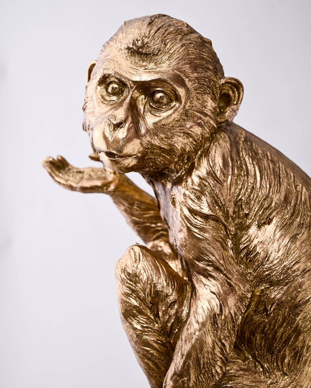 Decorative Golden Monkey Figurine on Stand 