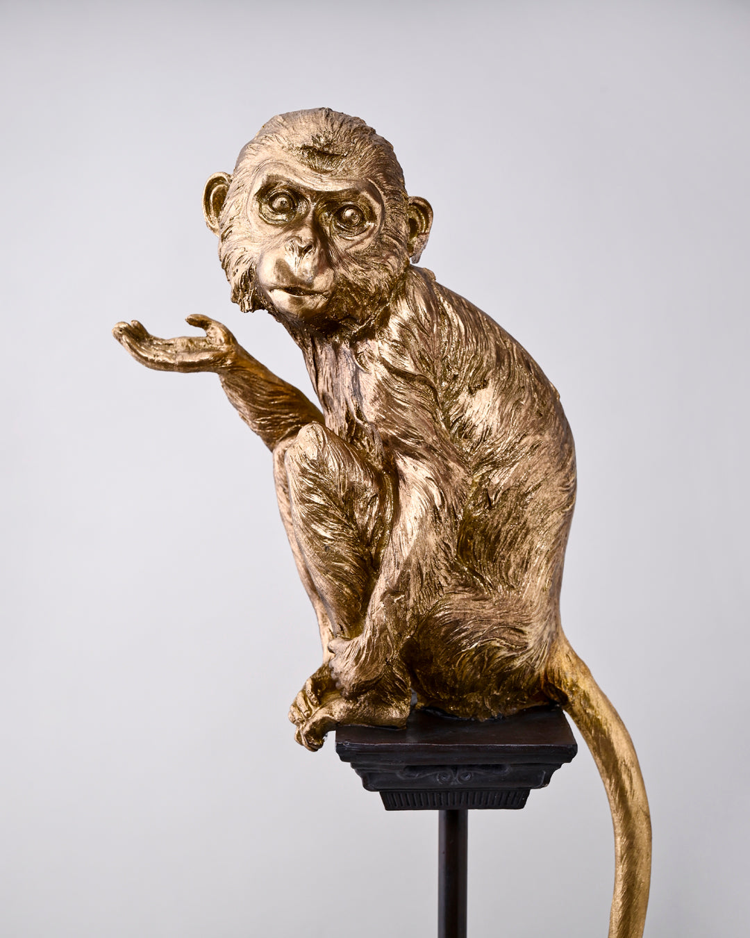 Decorative Golden Monkey Figurine on Stand 