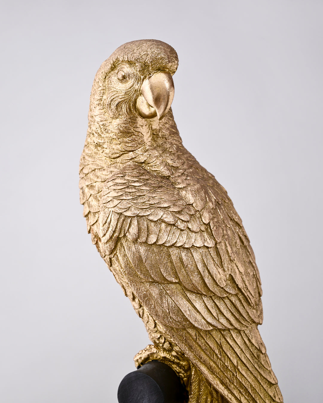 Decorative Golden Parrot Figurine on Stand 