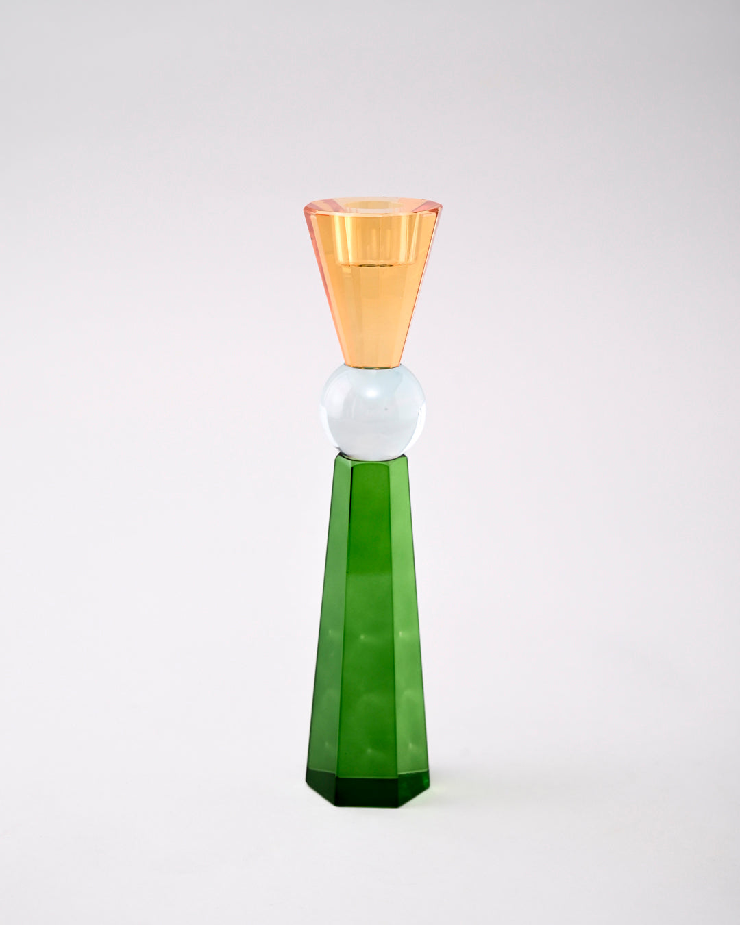 Emerald Glow Crystal Candle Holder - Big 