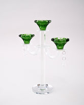 Emerald Radiant 3-Arms Crystal Candle Stand 