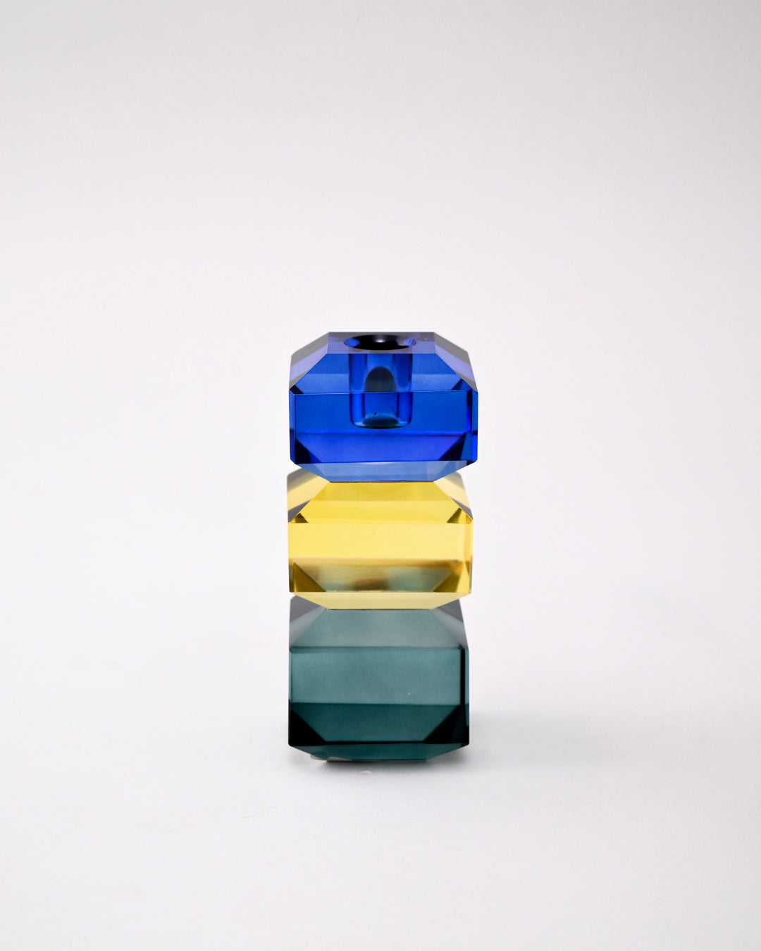 Tricolor Prism Crystal Candle Stand 