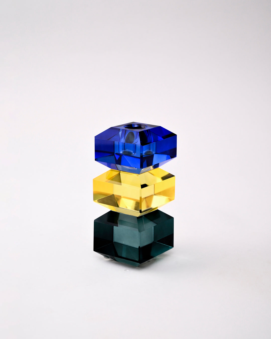 Tricolor Prism Crystal Candle Stand 