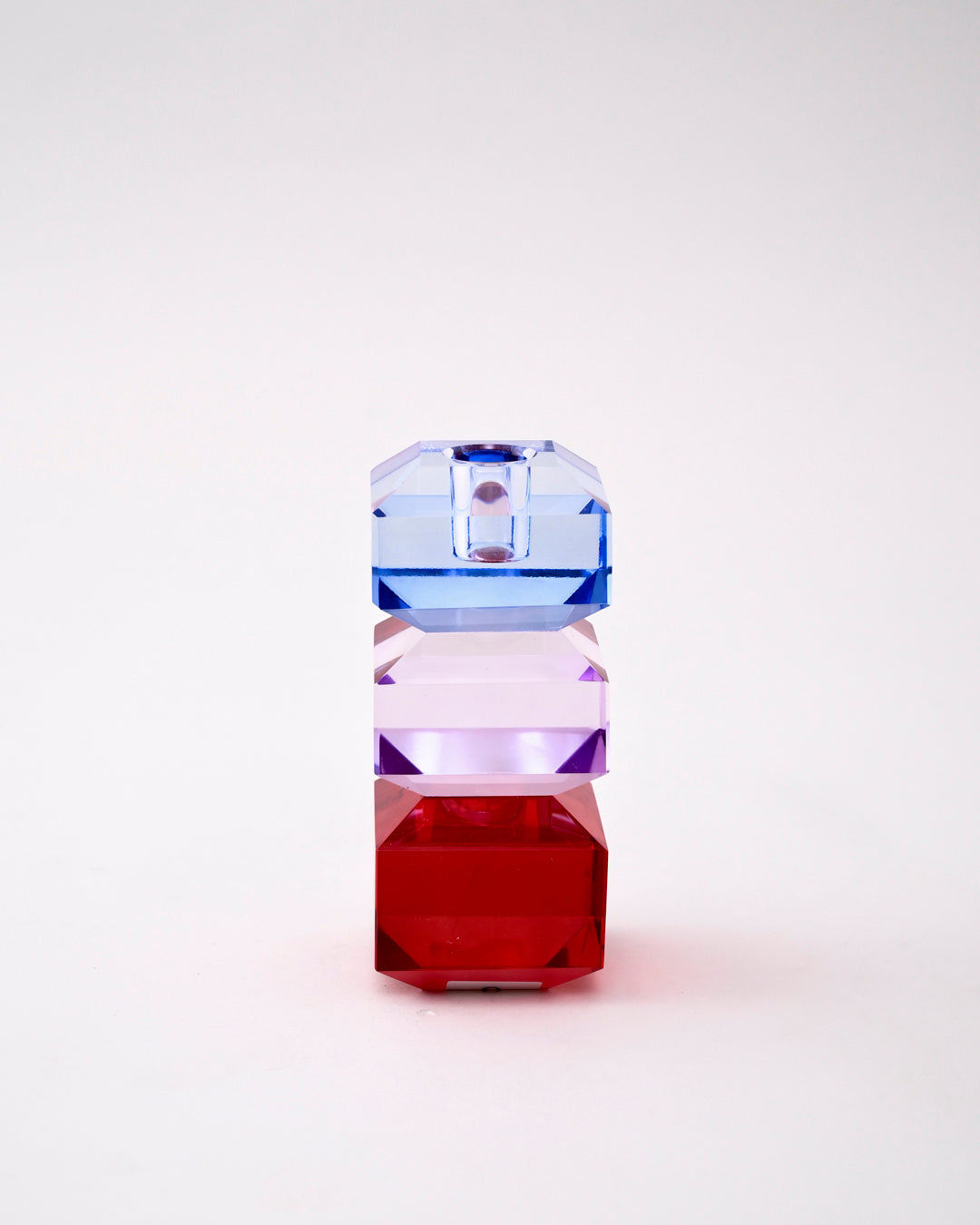 Tricolor Prism Crystal Candle Stand 