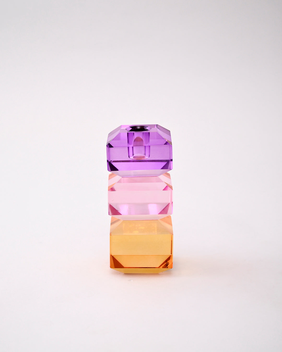 Tricolor Prism Crystal Candle Stand 