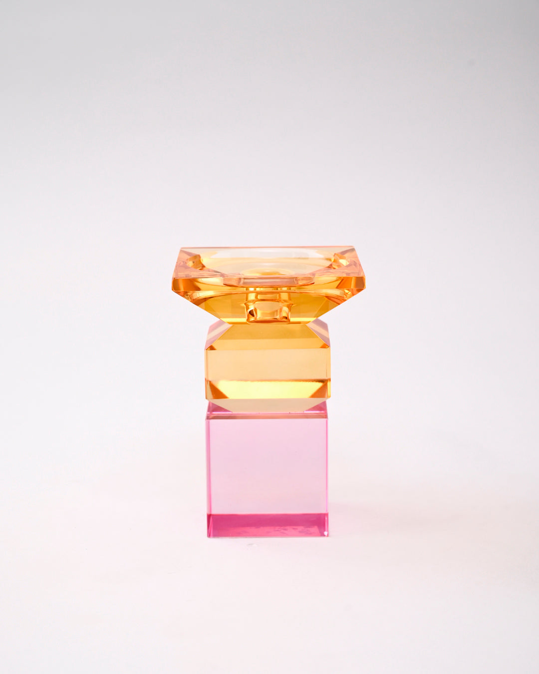 Amethyst Cube Crystal Candle Holder 