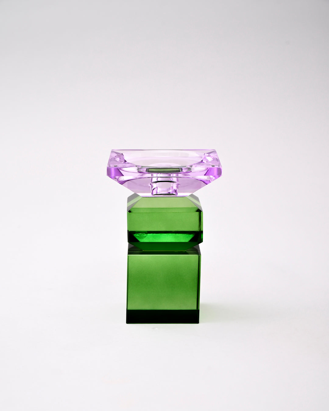 Amethyst Cube Crystal Candle Holder 