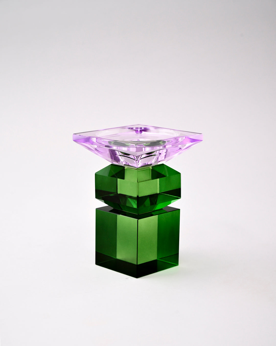 Amethyst Cube Crystal Candle Holder 