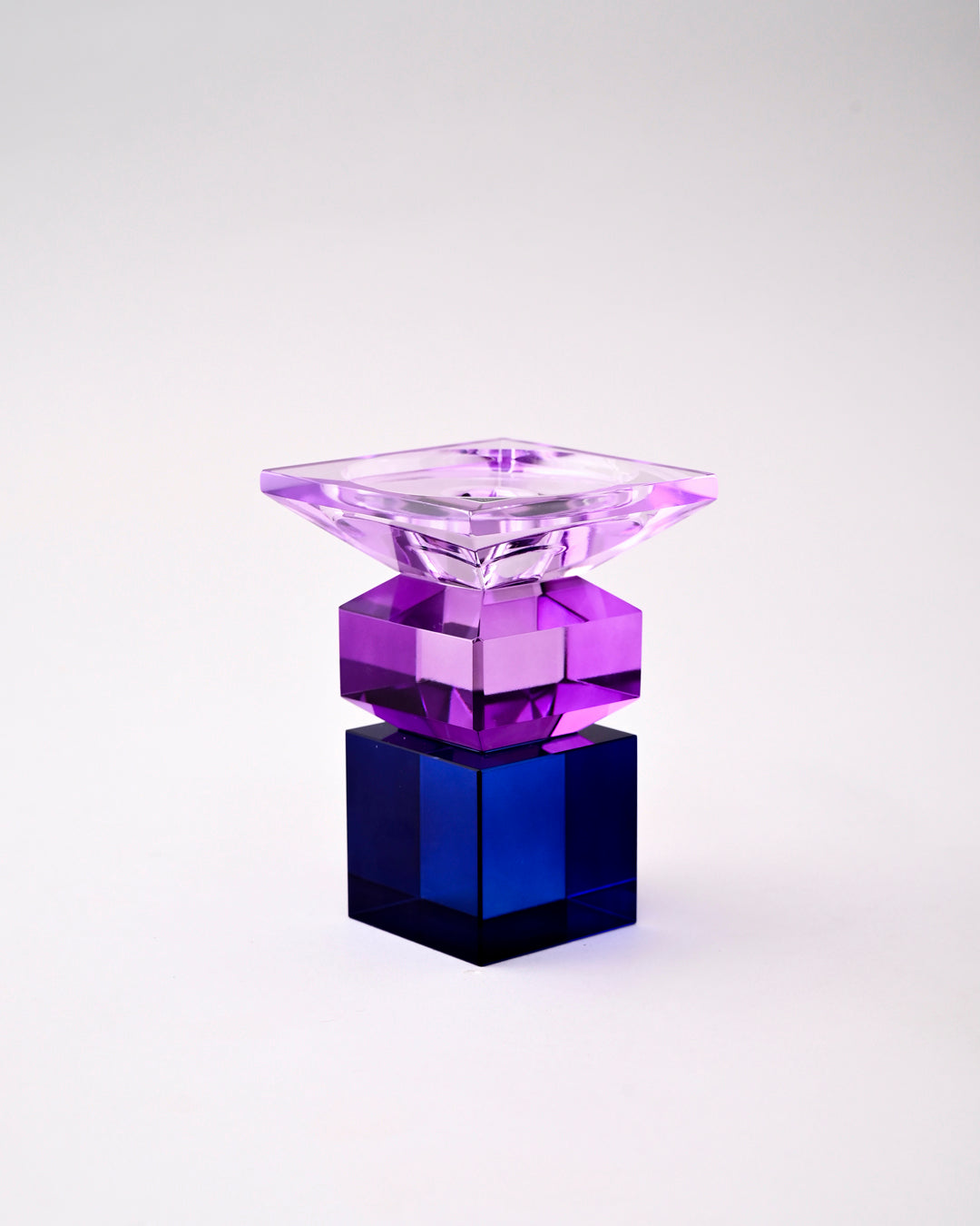 Amethyst Cube Crystal Candle Holder 