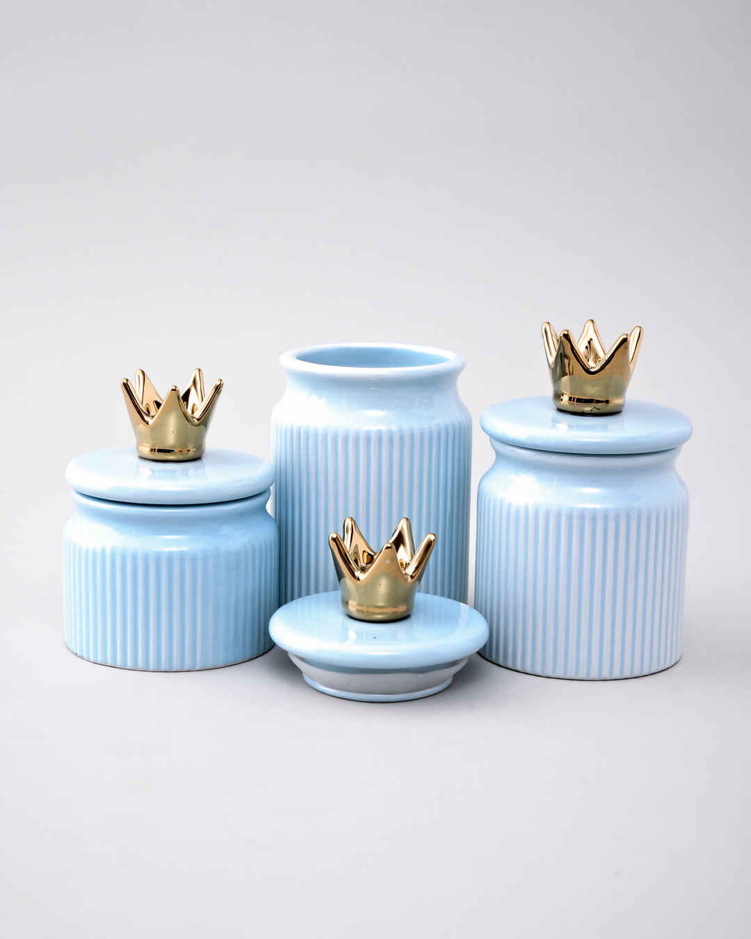 Royal Crown Storage Jar - Set Of 3 