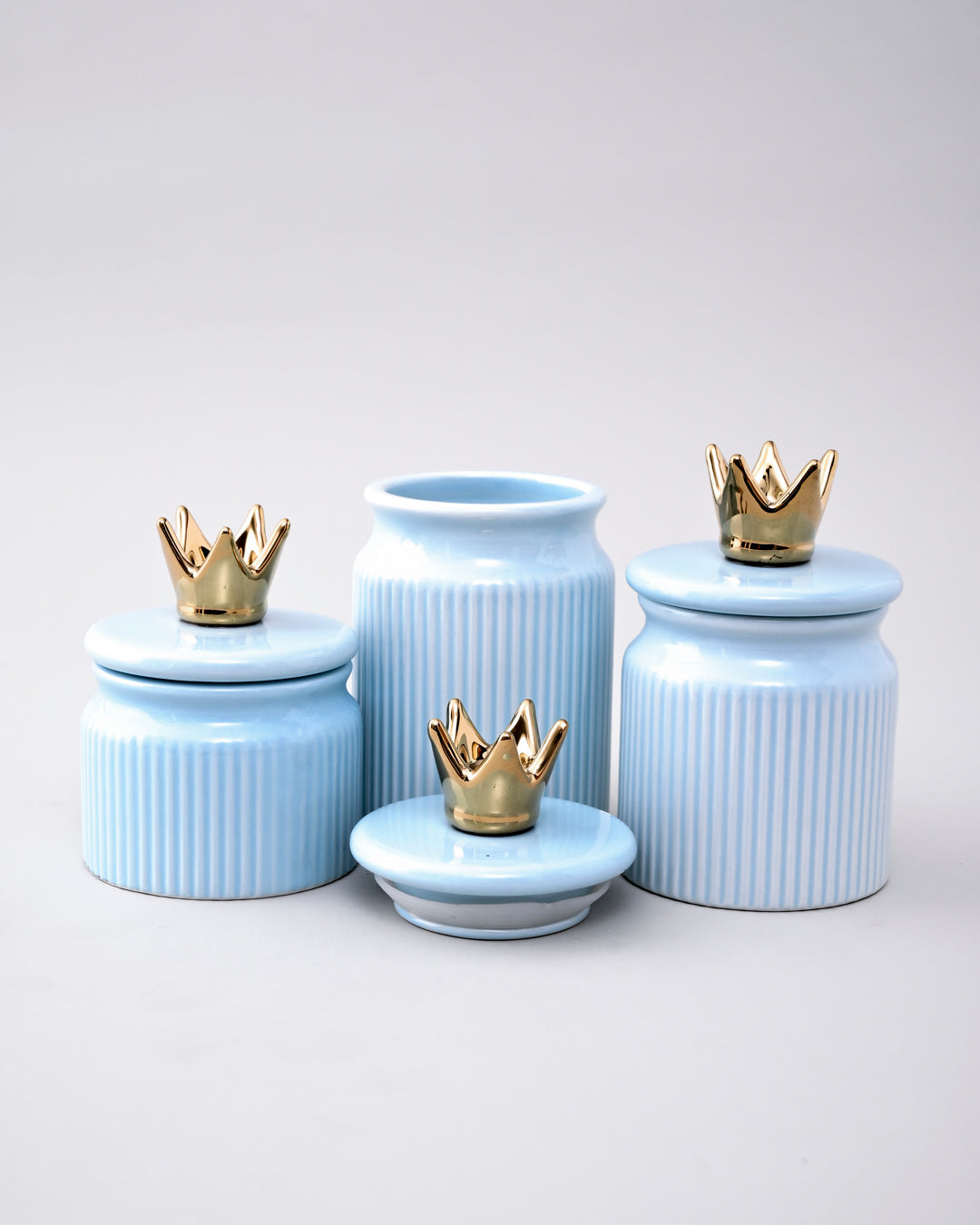 Royal Crown Storage Jar - Set Of 3 