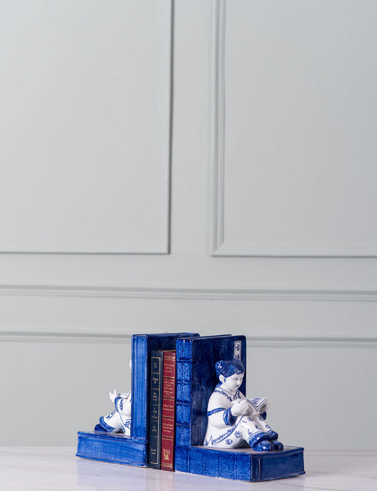 Young Scholars Ceramic Bookend Set