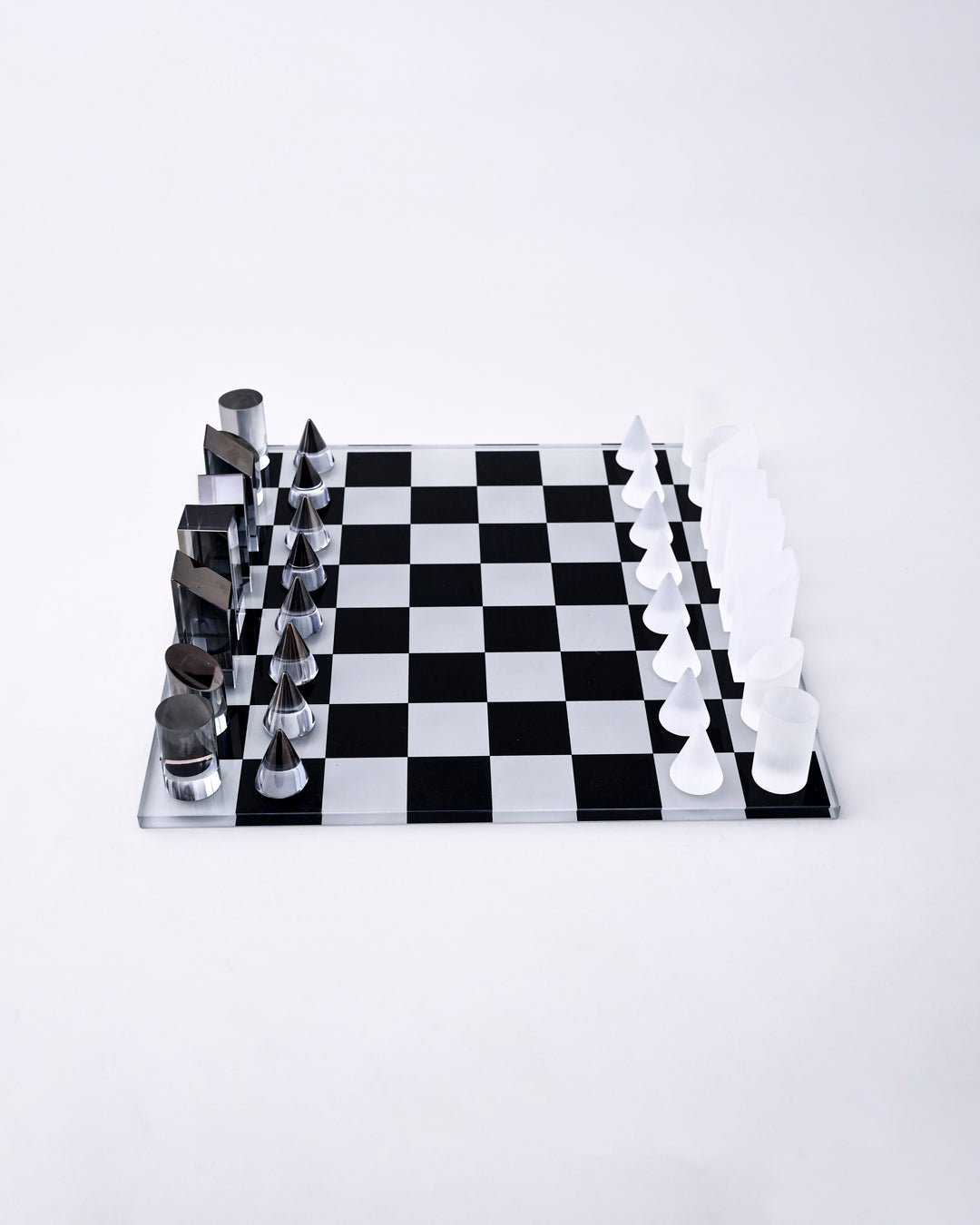 Modern Crystal Geometry Chess Set 