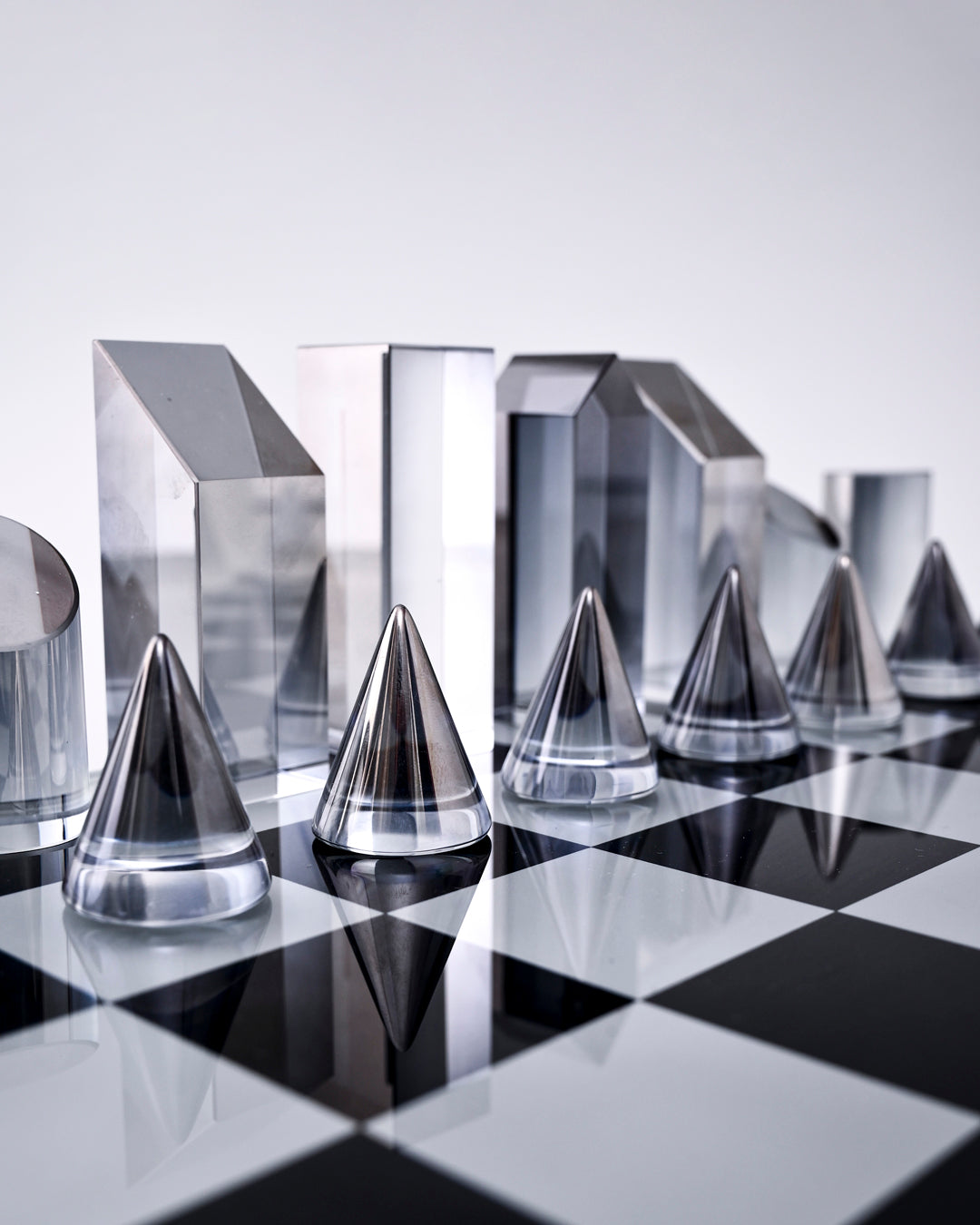 Modern Crystal Geometry Chess Set 