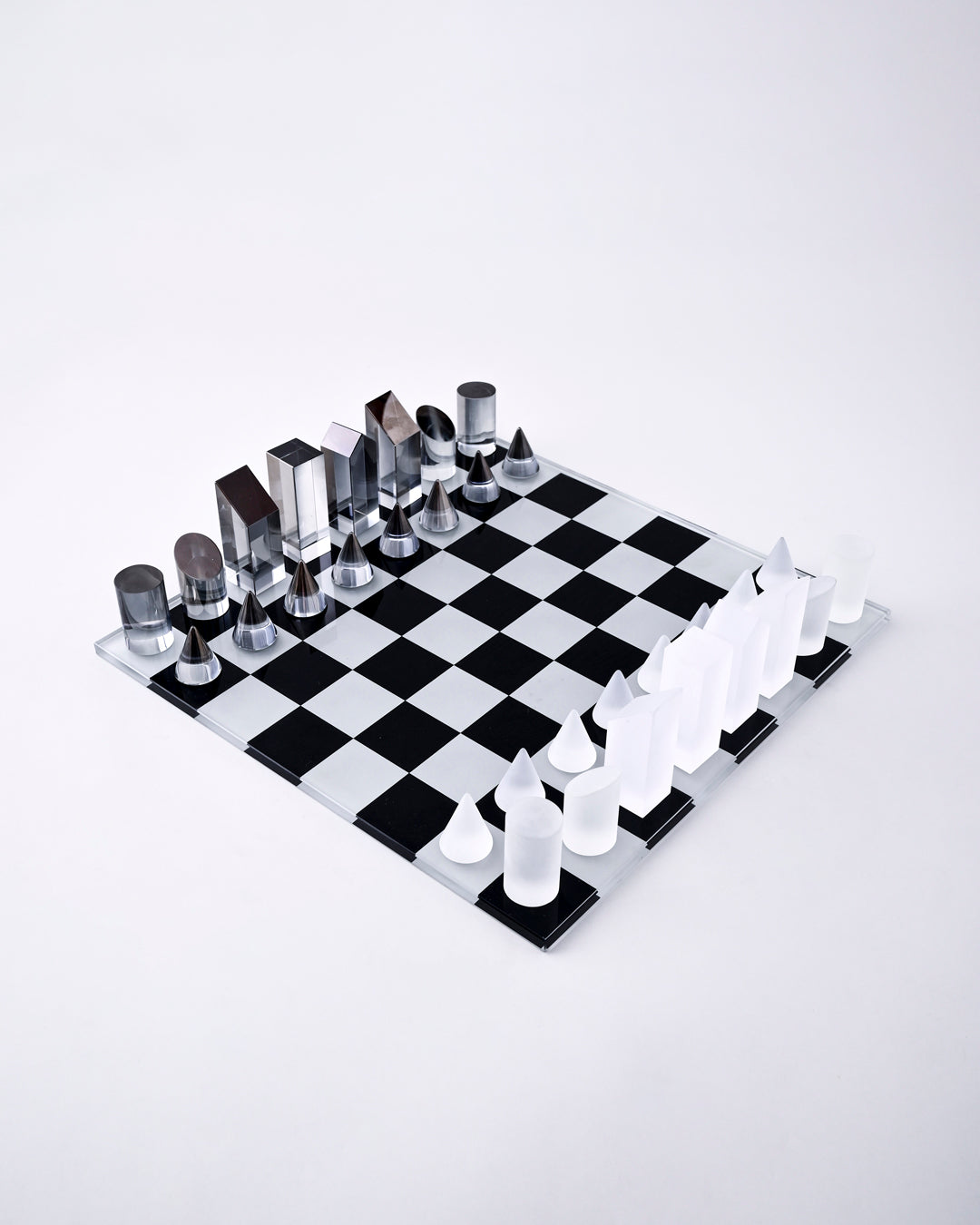 Modern Crystal Geometry Chess Set 