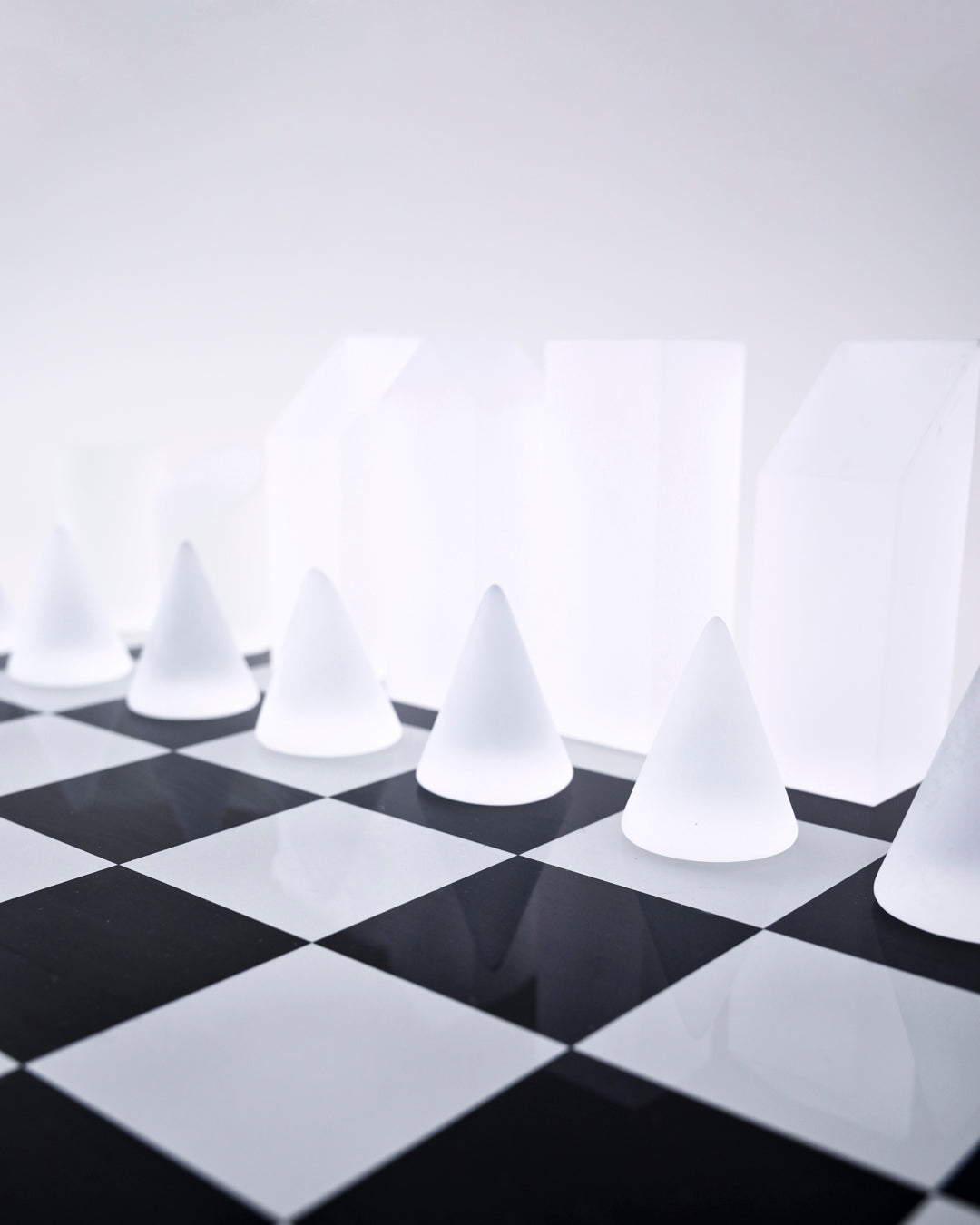 Modern Crystal Geometry Chess Set 