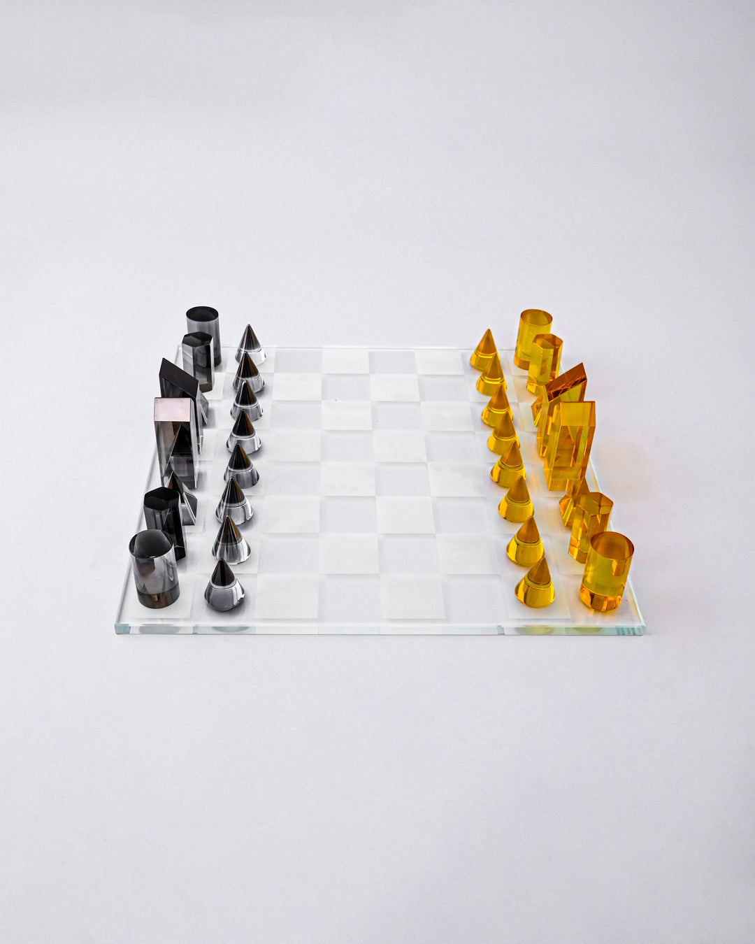 Modern Crystal Geometry Chess Set 