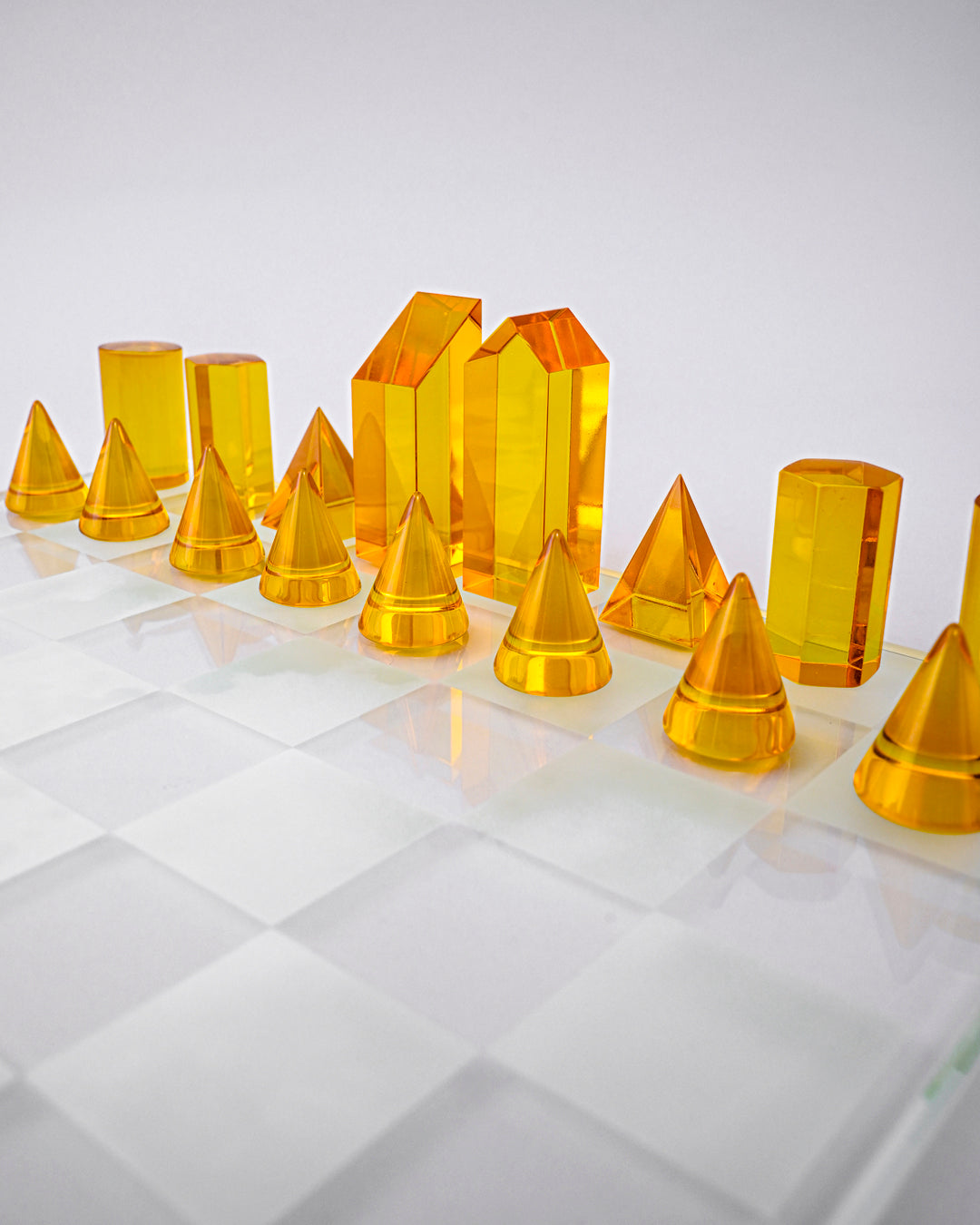 Modern Crystal Geometry Chess Set 