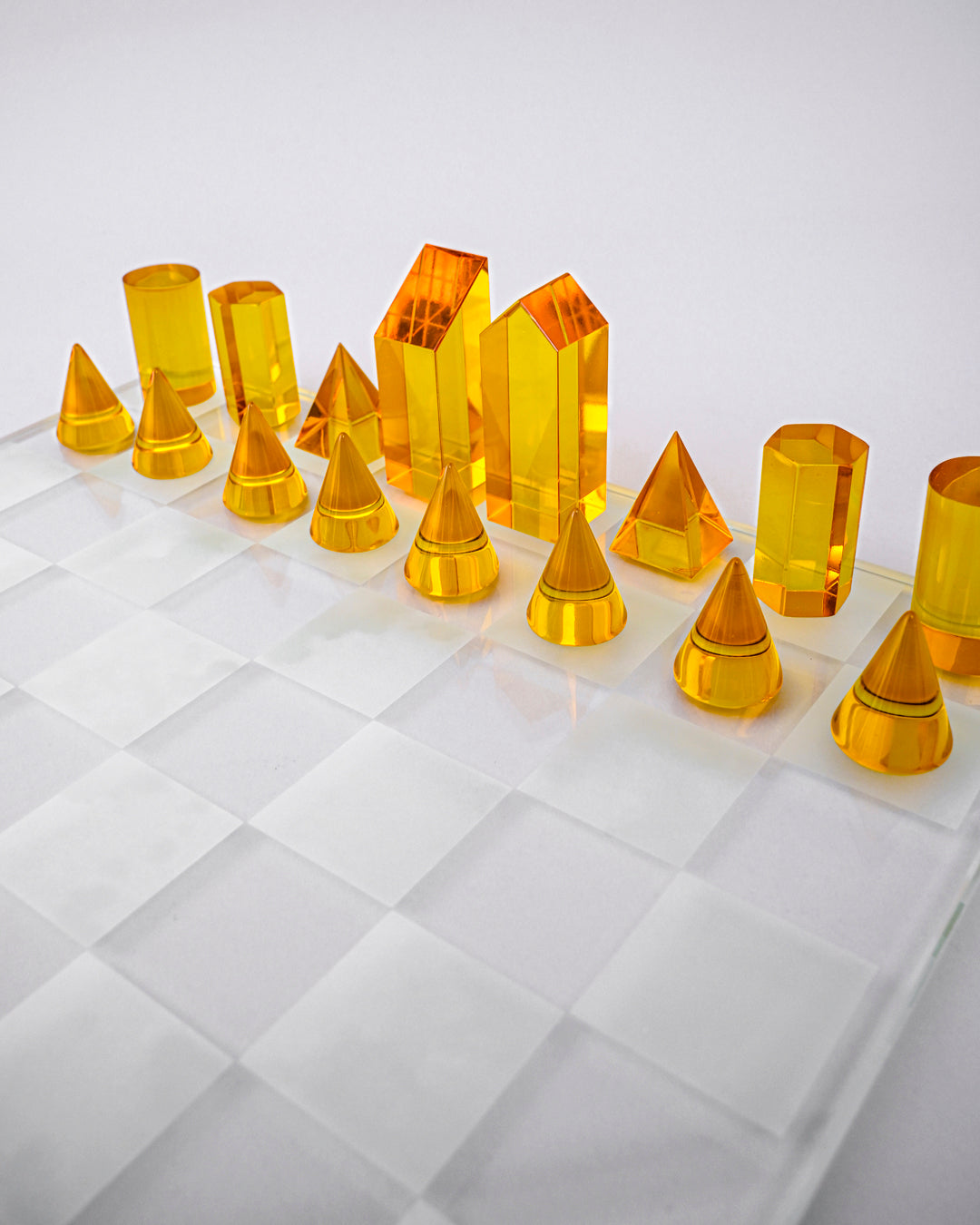 Modern Crystal Geometry Chess Set 