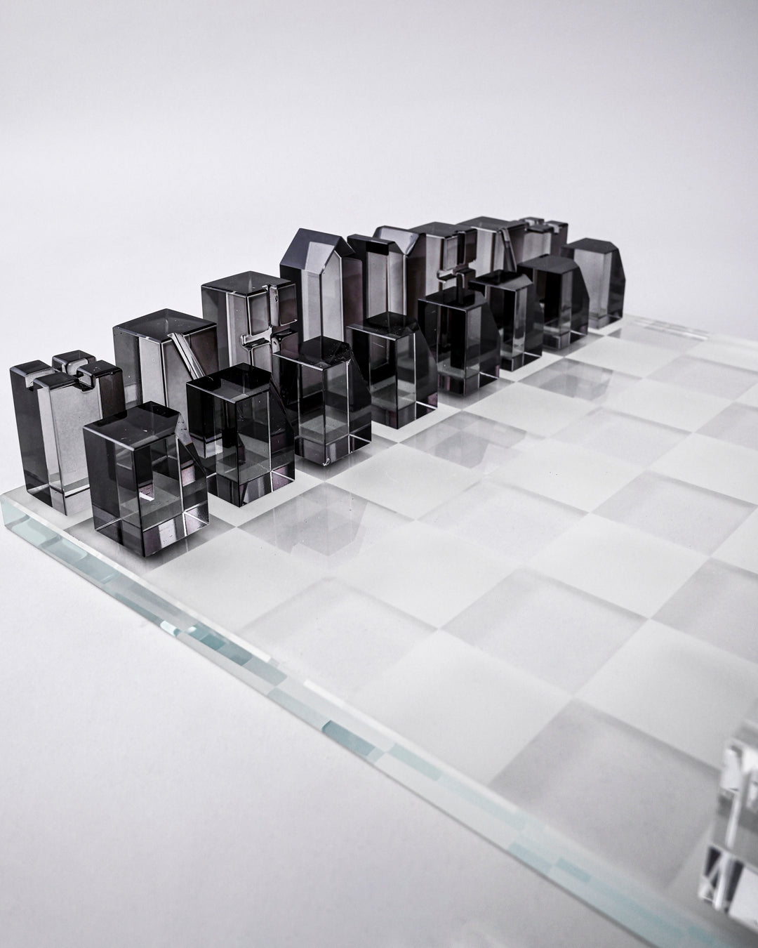 Modern Crystal Geometry Chess Set 