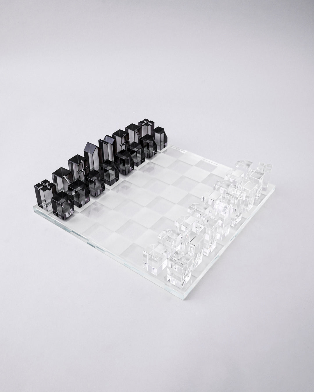 Modern Crystal Geometry Chess Set 