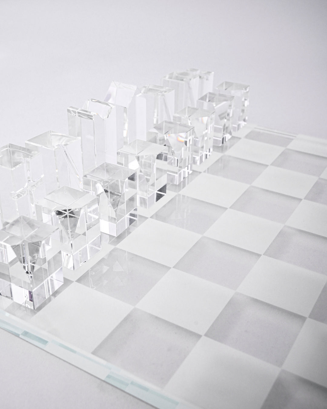 Modern Crystal Geometry Chess Set 