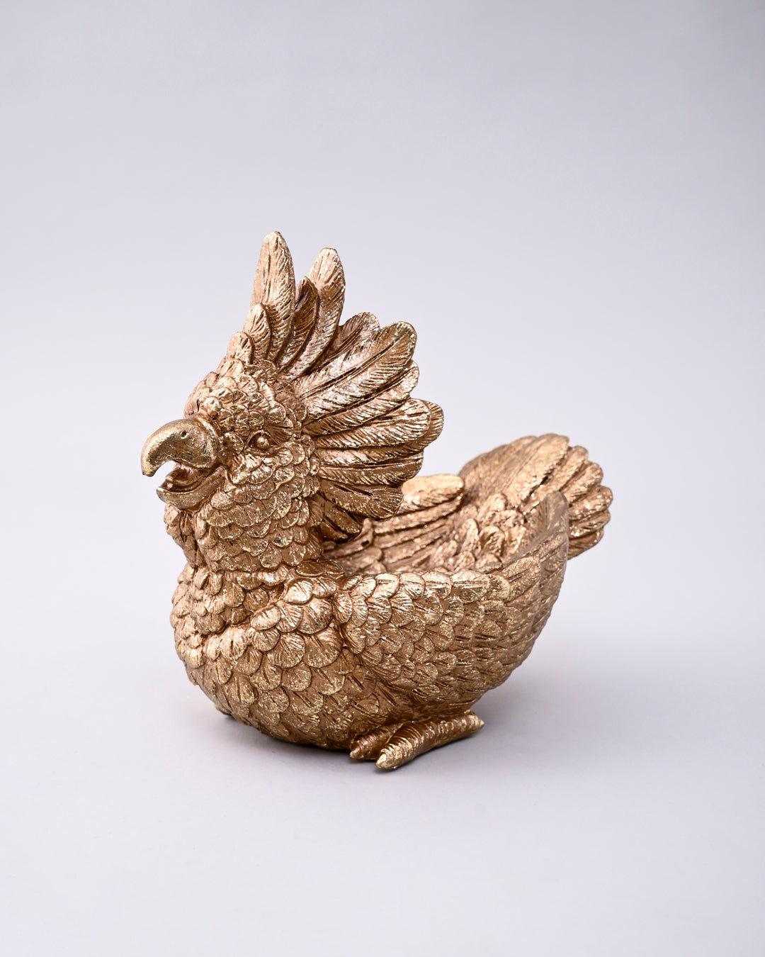 Golden Crest Bird Decorative Figurine 