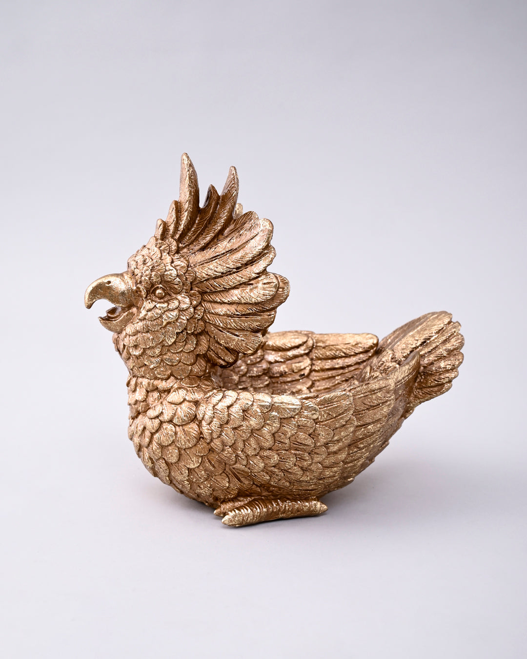 Golden Crest Bird Decorative Figurine