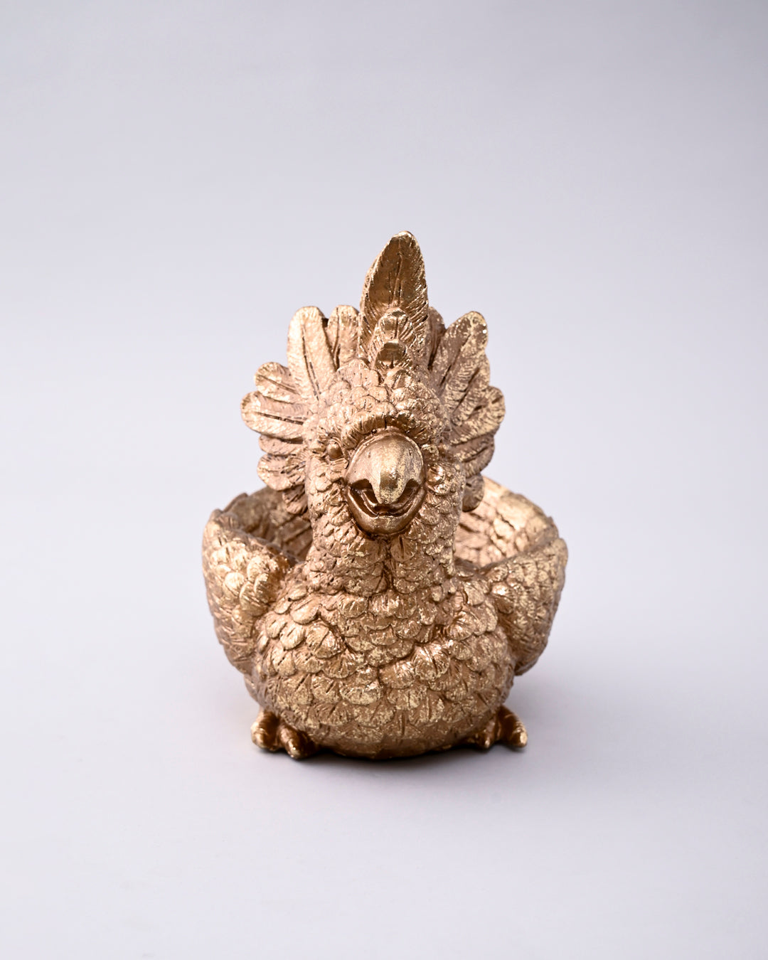 Golden Crest Bird Decorative Figurine 