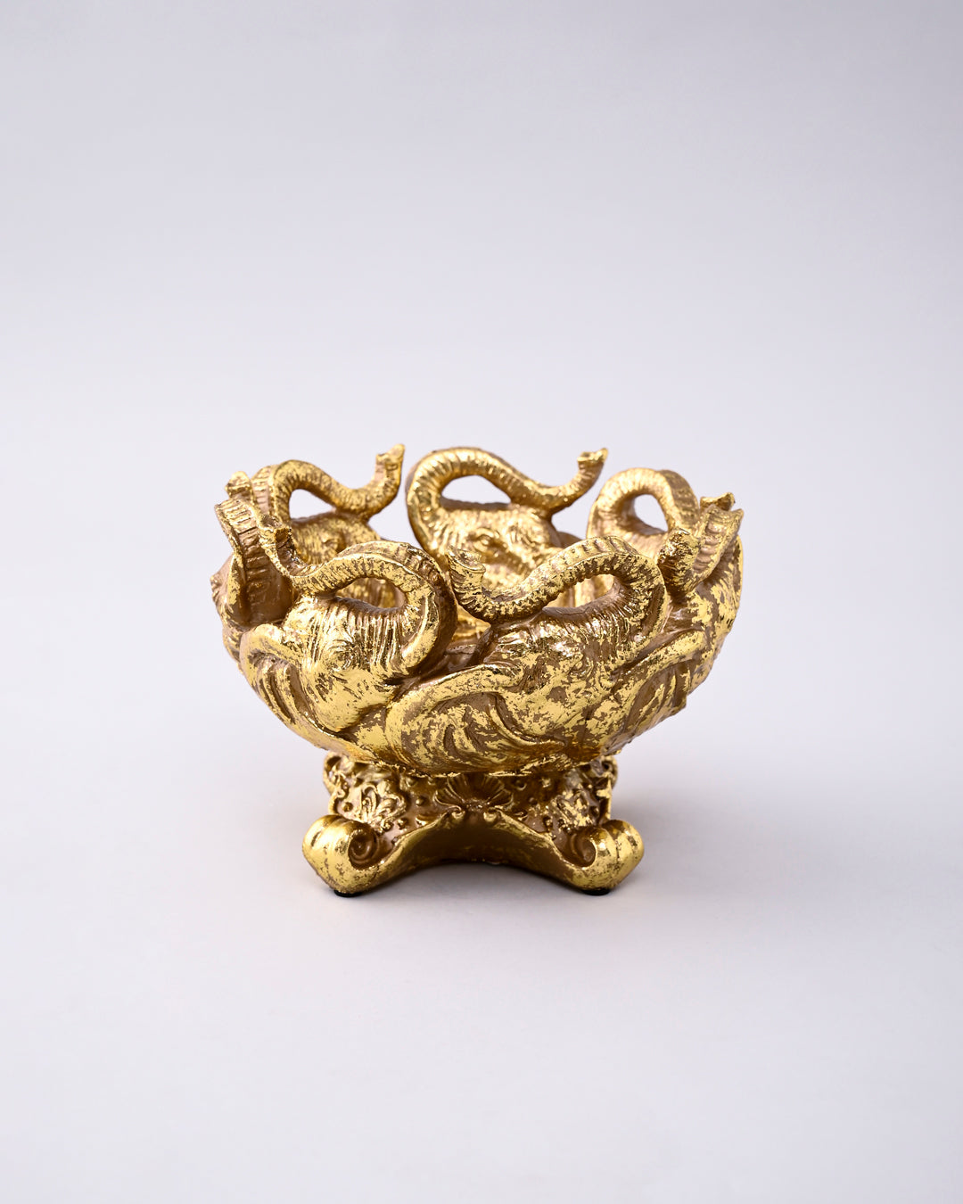Elephant Majesty Decorative Bowl - Golden 
