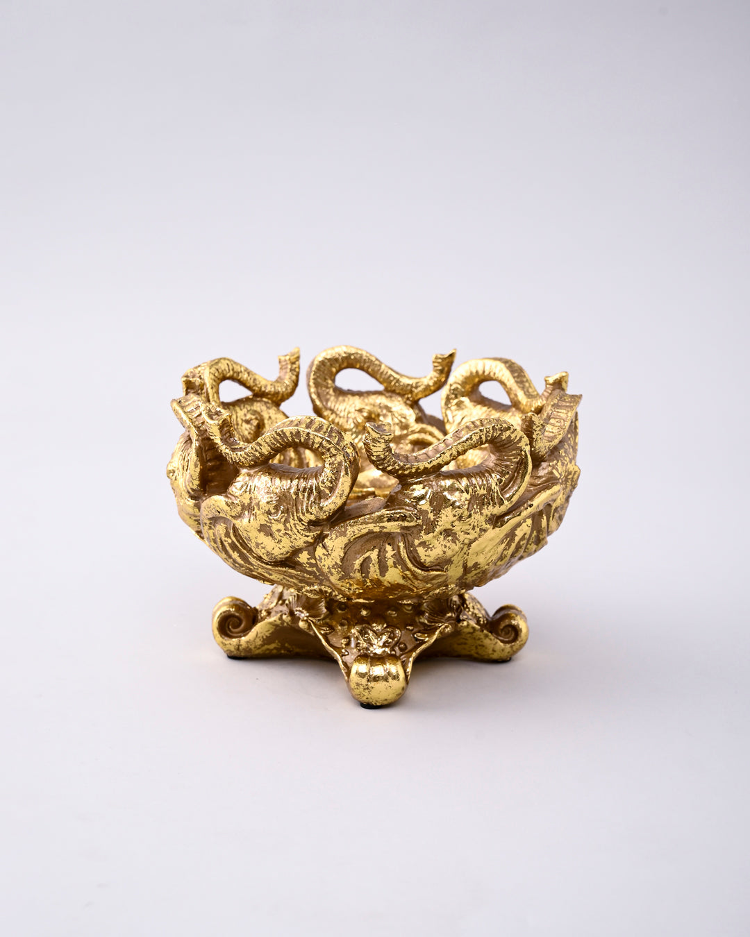 Elephant Majesty Decorative Bowl - Golden 