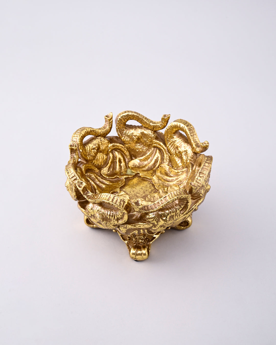 Elephant Majesty Decorative Bowl - Golden 