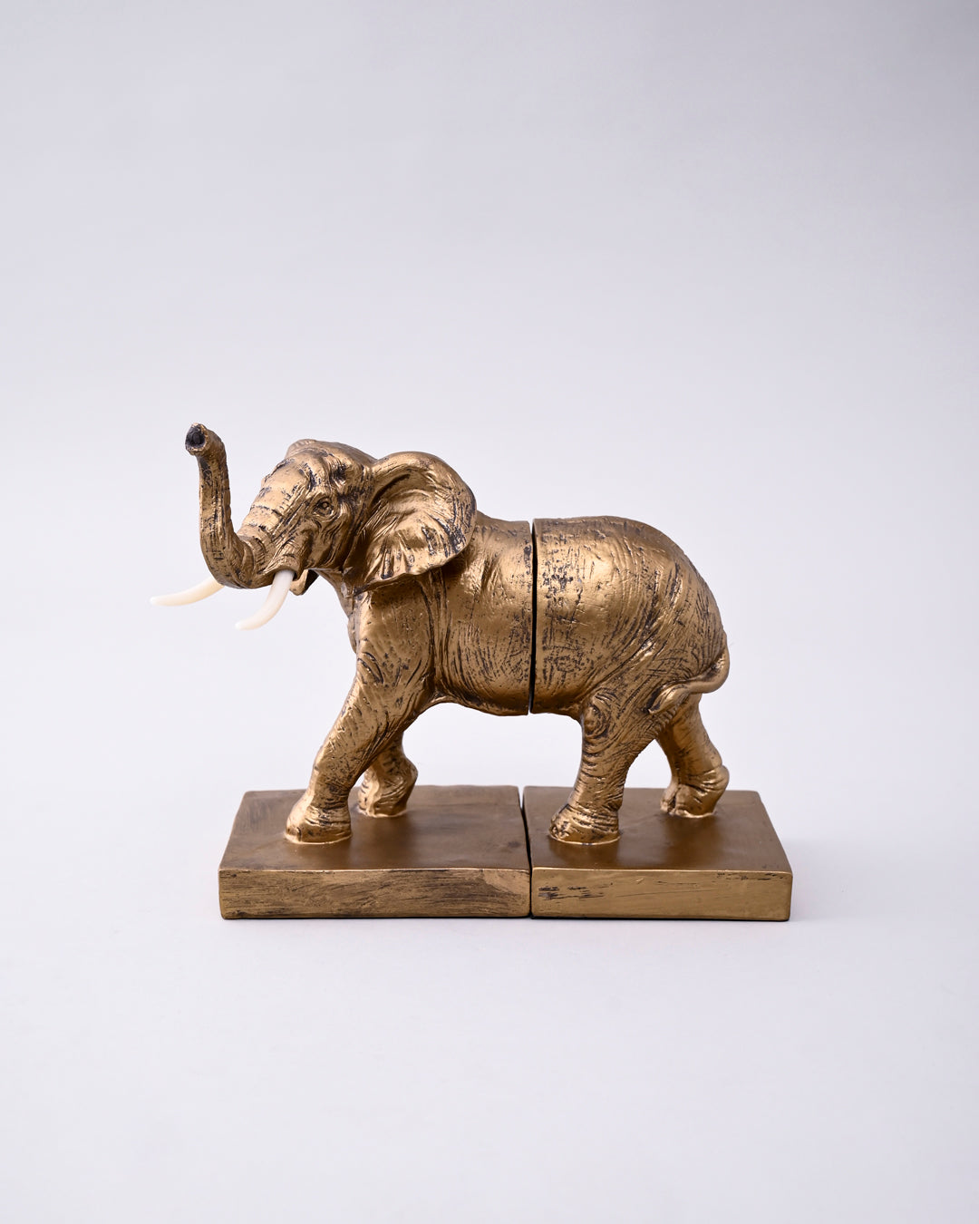 Majestic Elephant Bookend Set - Gold 