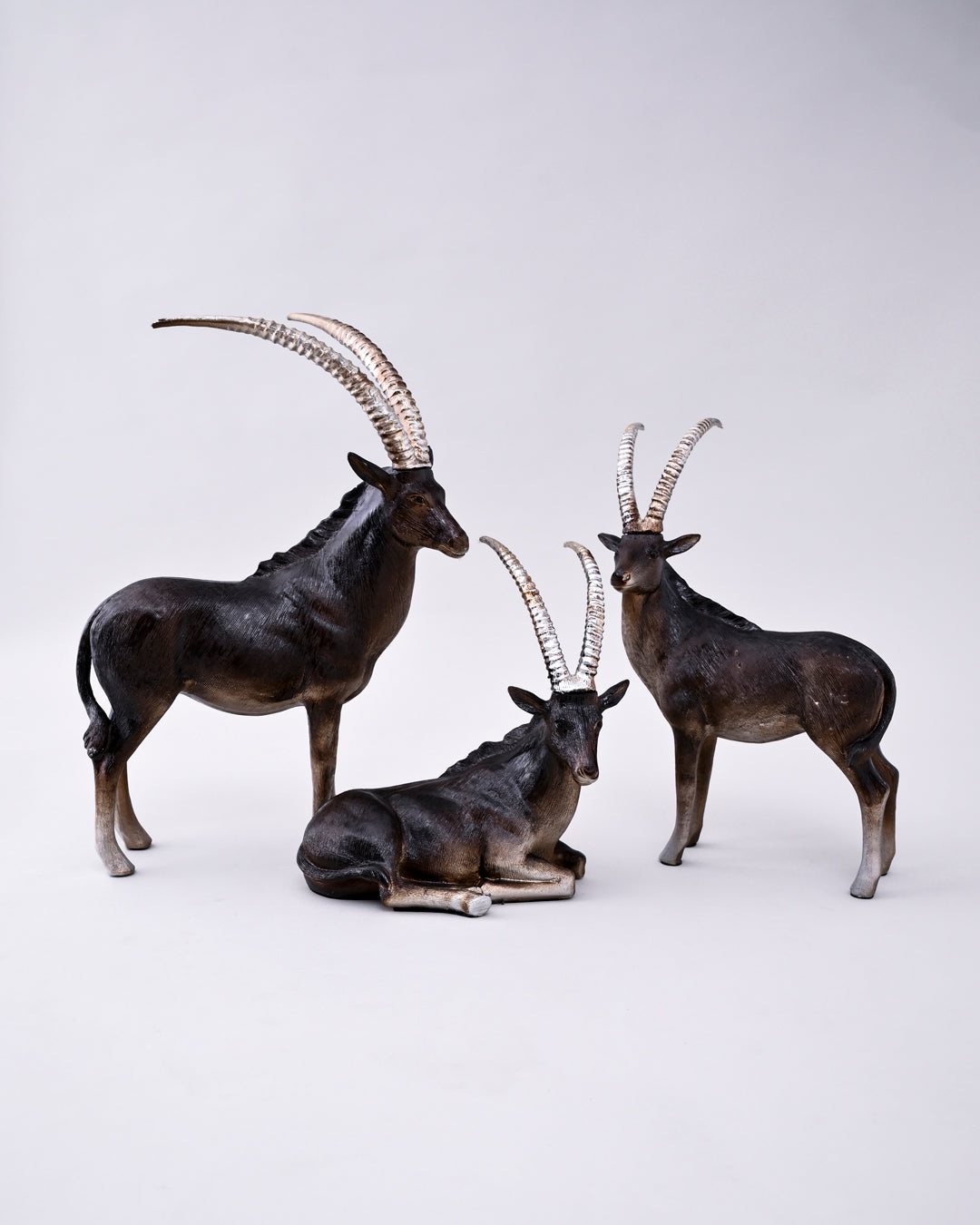 Majestic Antelope Family Decorative Figurine  - Set Of 3 