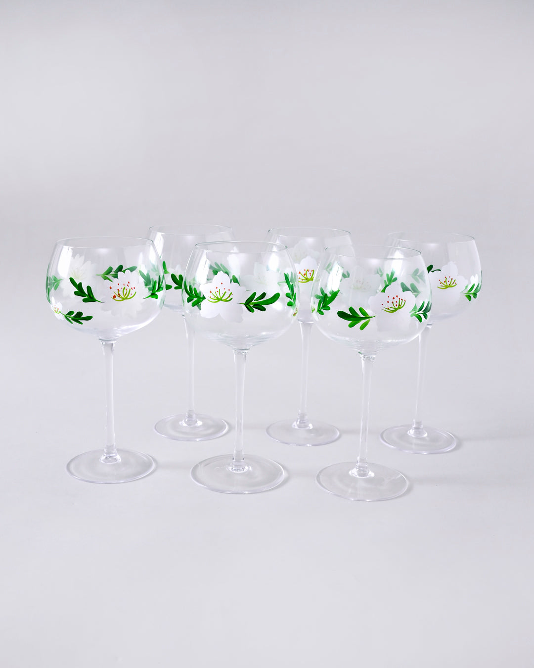 White Blossom Wine Glass - Set Of 6 