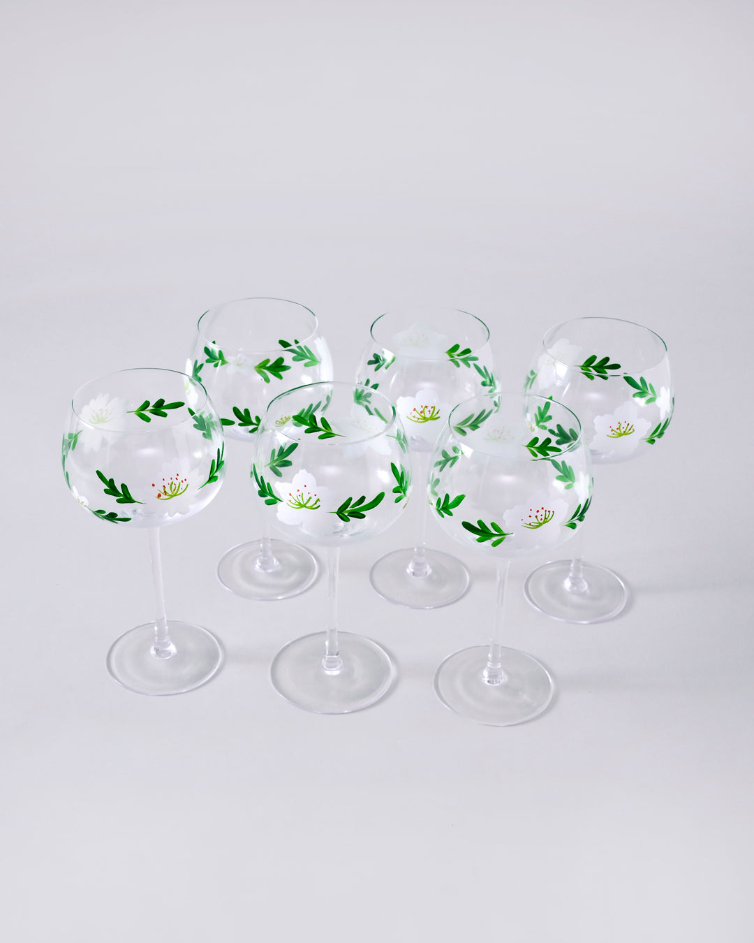 White Blossom Wine Glass - Set Of 6 