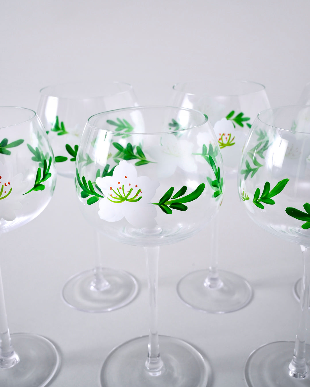 White Blossom Wine Glass - Set Of 6 