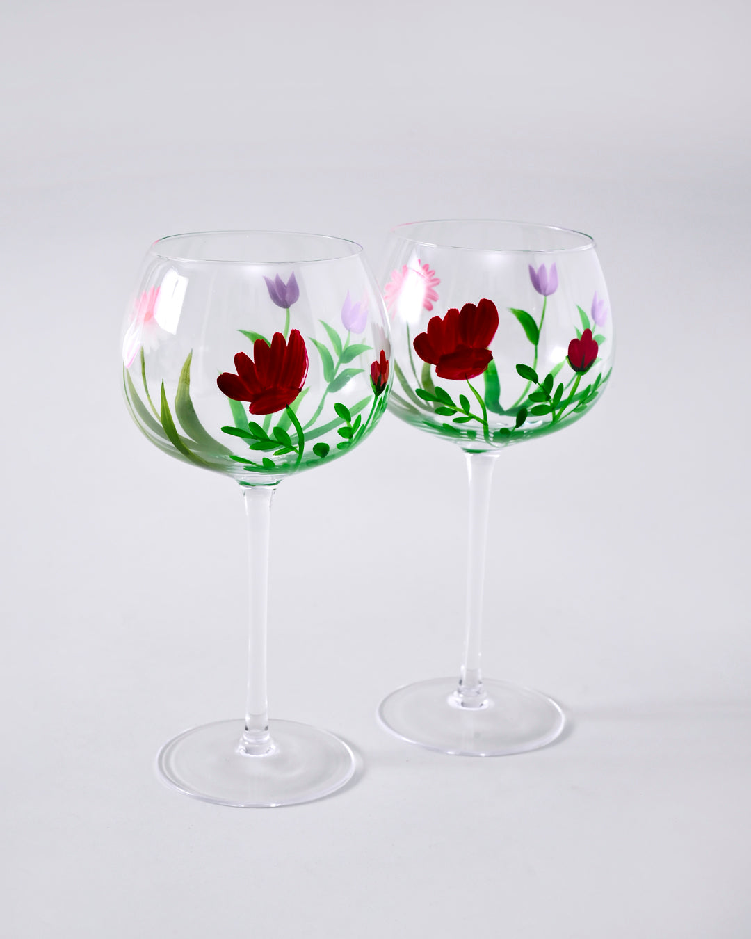 Red Blossom Wine Glass - Set Of 6 