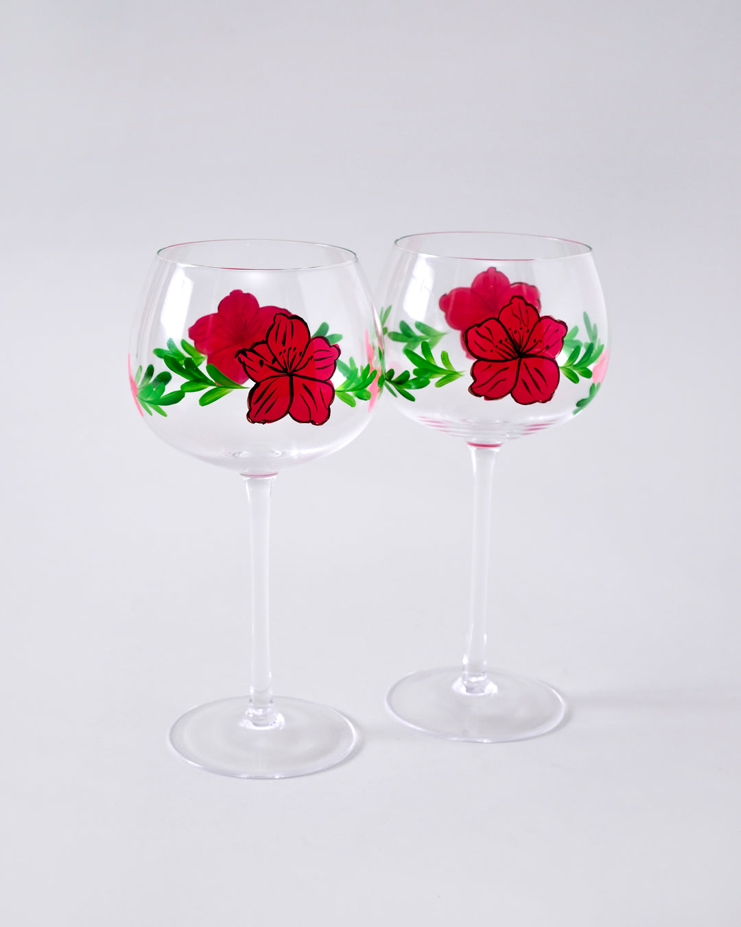 Red Blossom Wine Glass - Set Of 6 