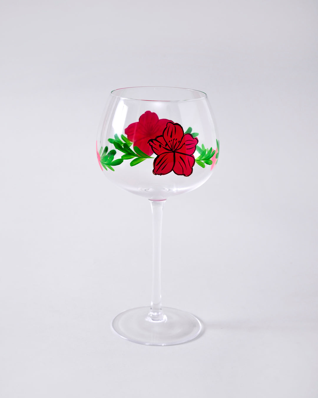 Red Blossom Wine Glass - Set Of 6 