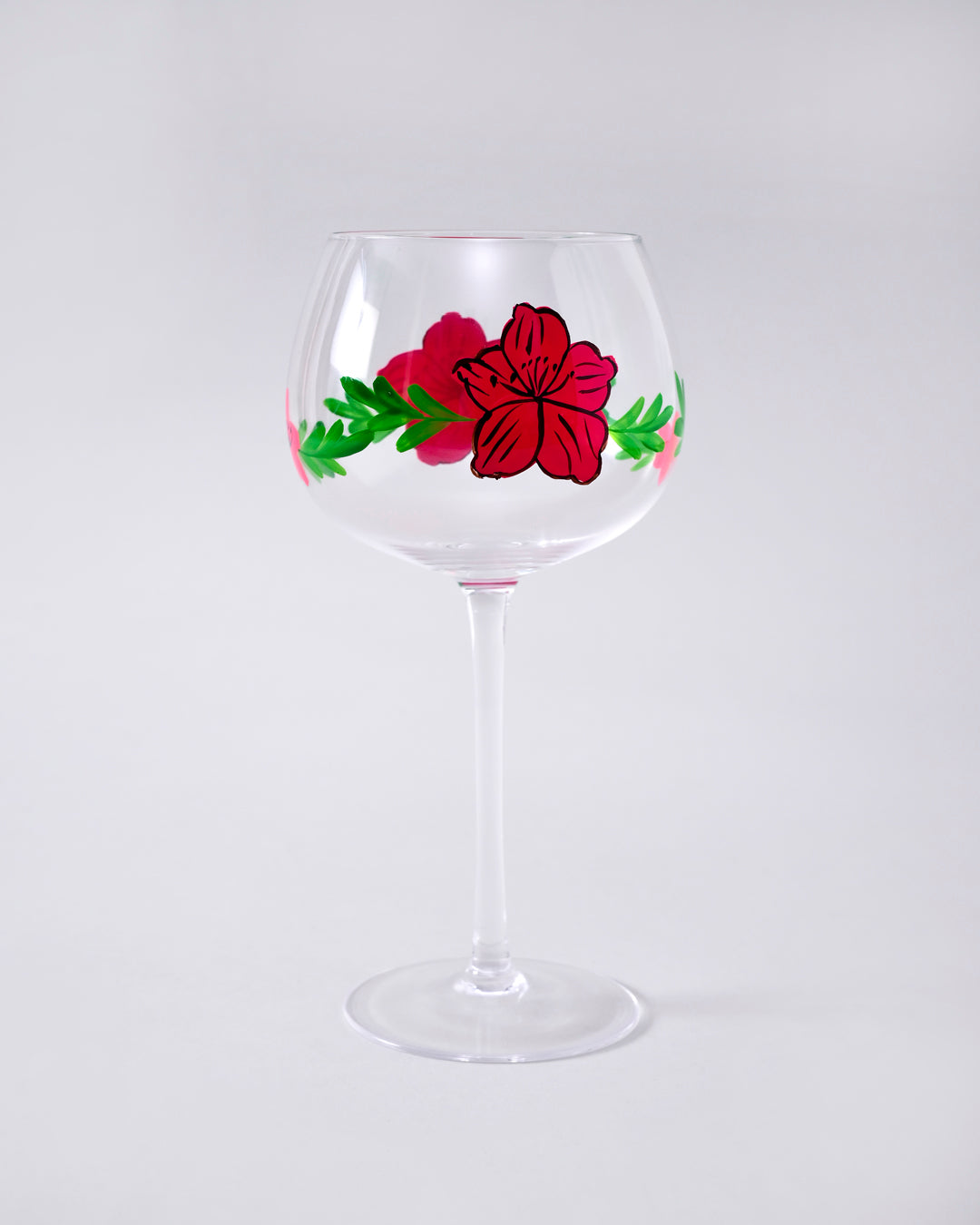Red Blossom Wine Glass - Set Of 6 