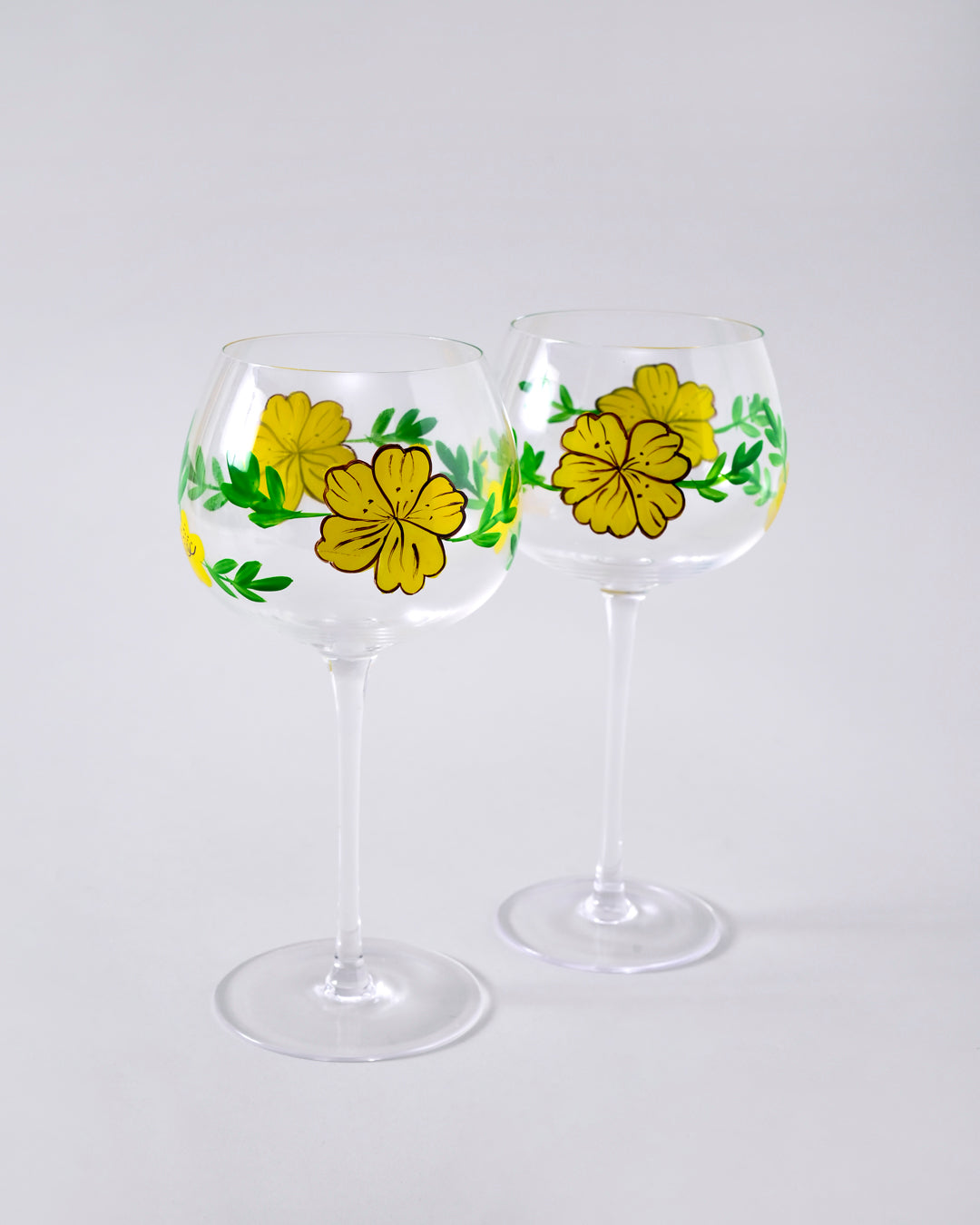 Yellow Blossom Wine Glass - Set Of 6 
