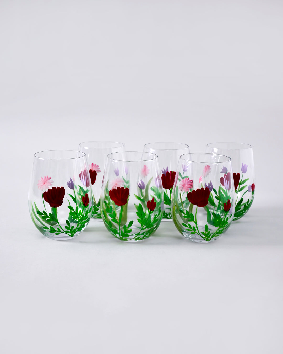 Blooming Meadow Drinking Glass - Set Of 6 