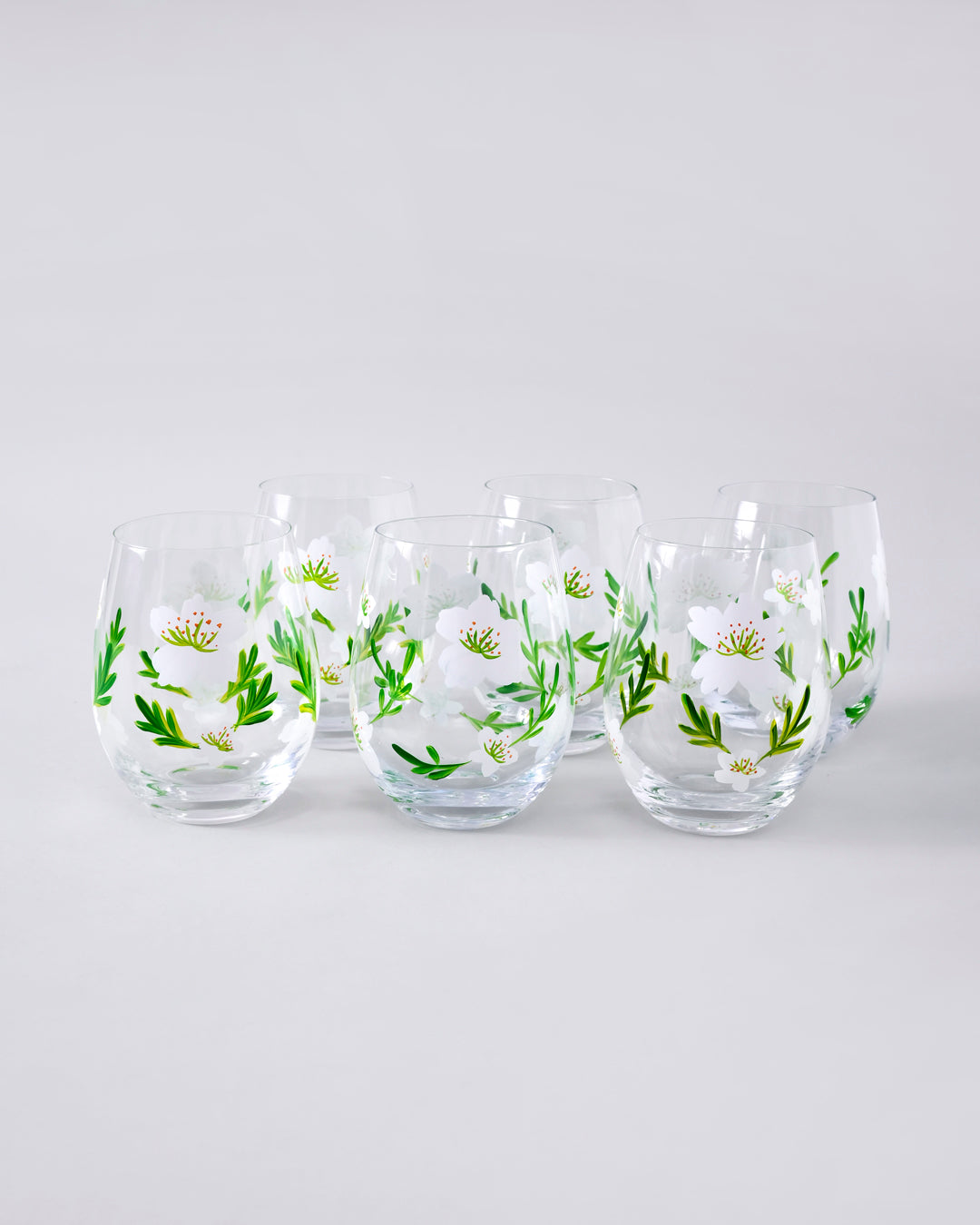 Blossom Serenity Drinking Glass - Set Of 6 