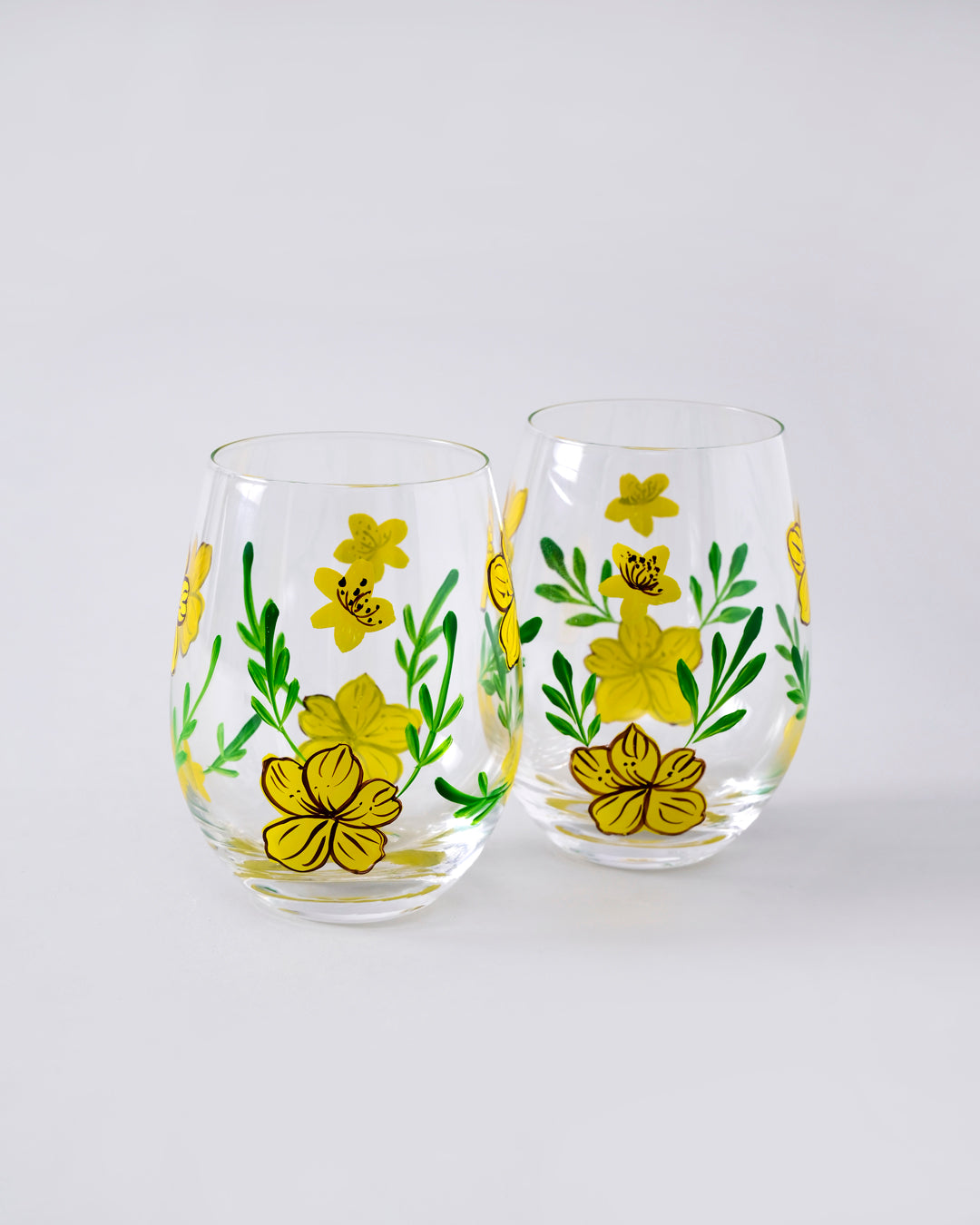 Sunny Bloom Drinking Glass - Set Of 6 